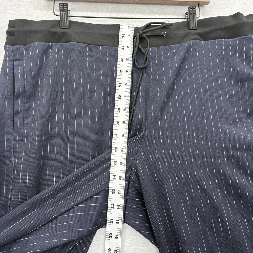 Lane Bryant Ponte Wide Leg Dress Pants Womens 22/24 Blue Pinstripe Stretch NWT